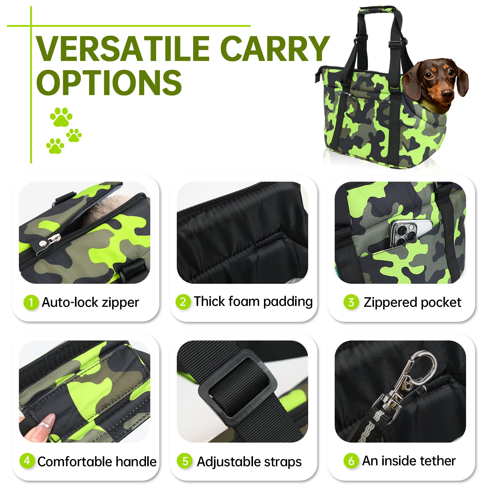 Fashionable Practical Comfortable Dog Shoulder Carrier Tote Bag - Large Size (Ideal for dog/cat below 7kg/15.5lbs)