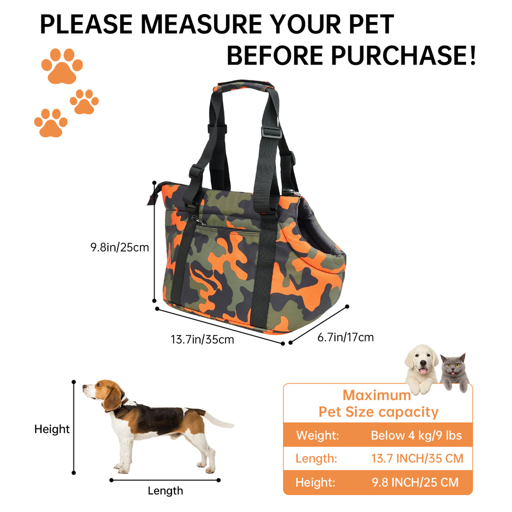 Fashionable Practical Comfortable Dog Shoulder Carrier Tote Bag - Small Size (Ideal for dog/cat below 4kg/9lbs)