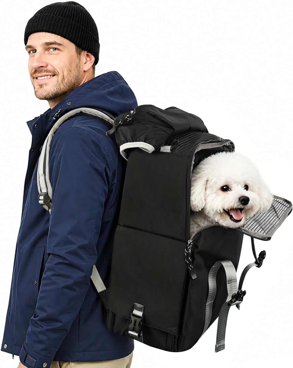 Dog Cat Carrier Backpack for Hiking and Urban Carrying – (Ideal for dog/cat below 7kg/15.5lbs)