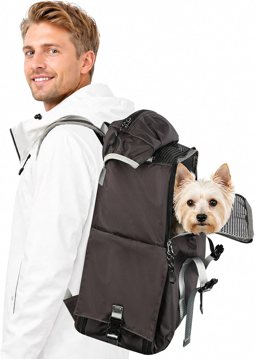 Dog Cat Carrier Backpack for Hiking and Urban Carrying – (Ideal for dog/cat below 7kg/15.5lbs)