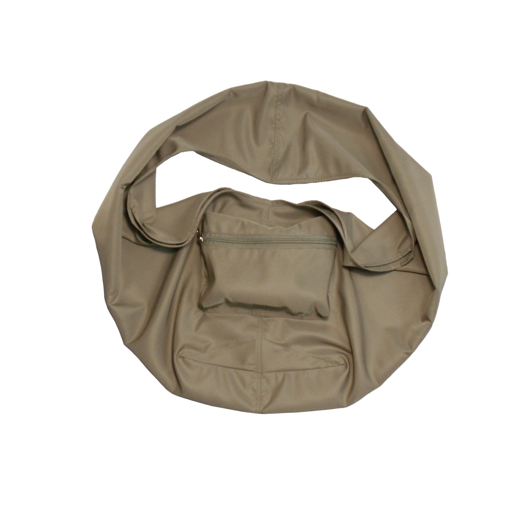 Beige handbag on a white background
