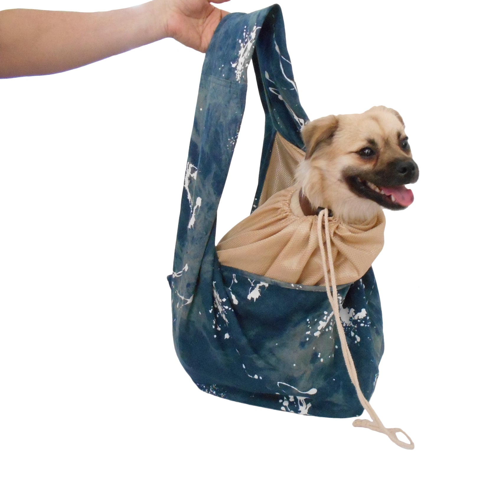Foldable Denim Dog & Cat Sling Carrier Bag – S (3–5kg / 6.6–11lbs)
