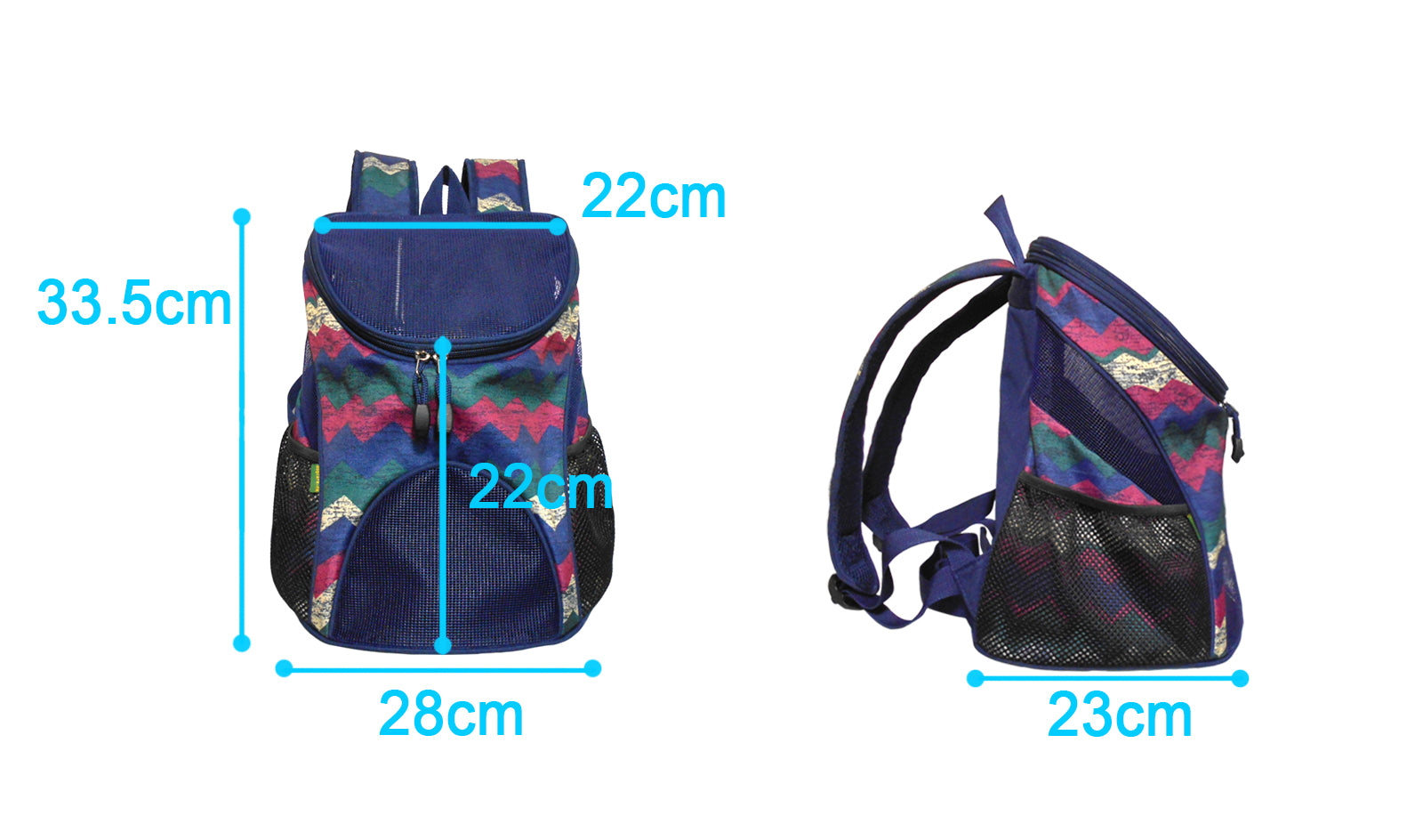 Dog Cat Carrier Mesh Outdoor Basket Backpack - Medium Size (Ideal for dog/cat below 5.5kg/12lbs)