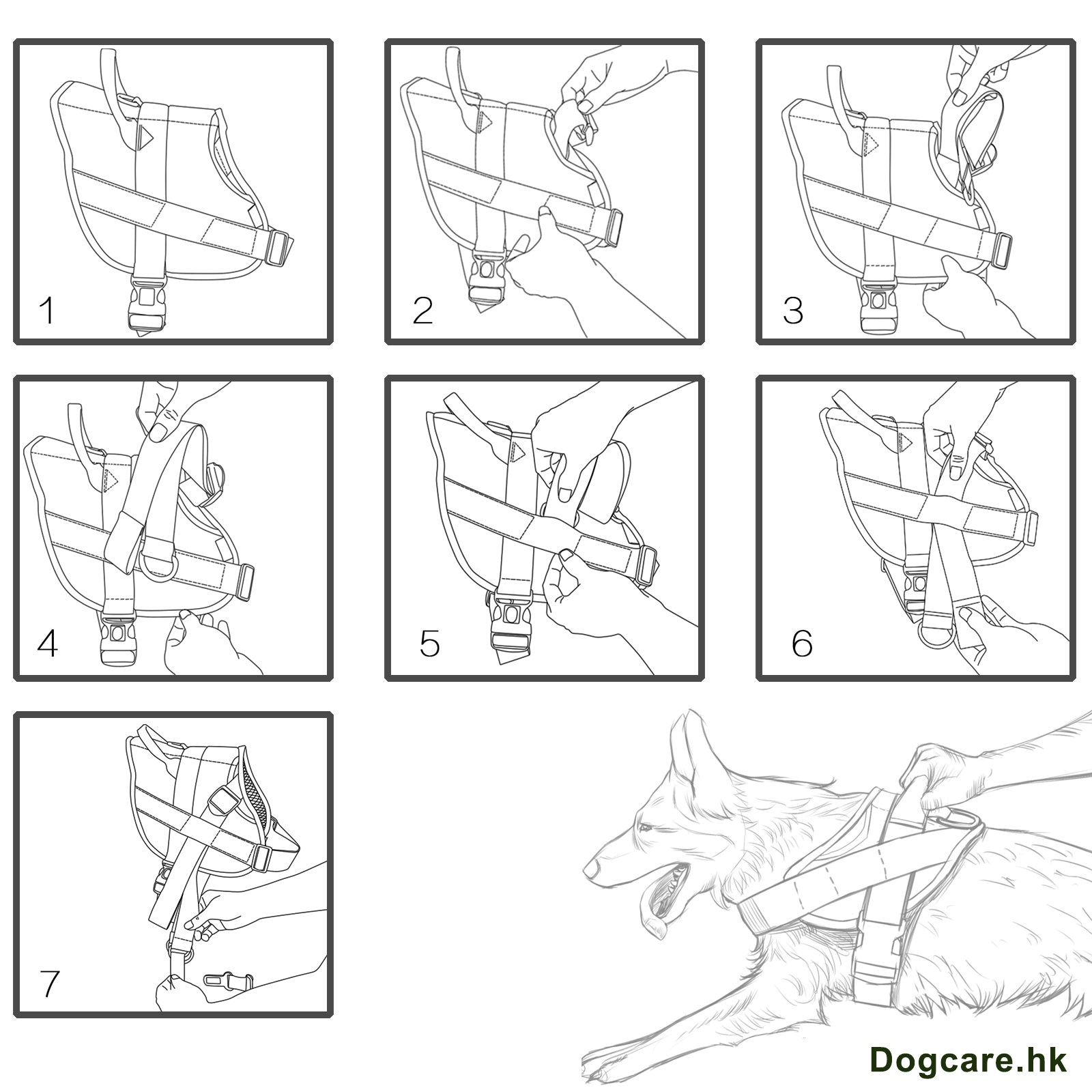 1000D Cordura Nylon Dog Vest Harness With Car Safety Seat Belts For Dog Girth 23"-32"