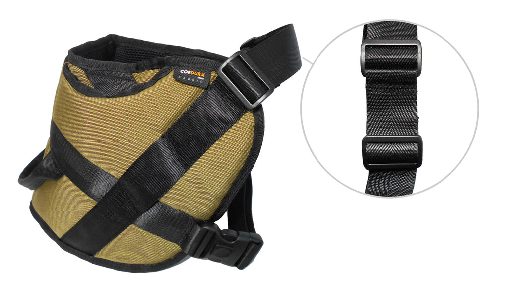 1000D Cordura Nylon Dog Vest Harness With Car Safety Seat Belts For Dog Girth 32"-45"