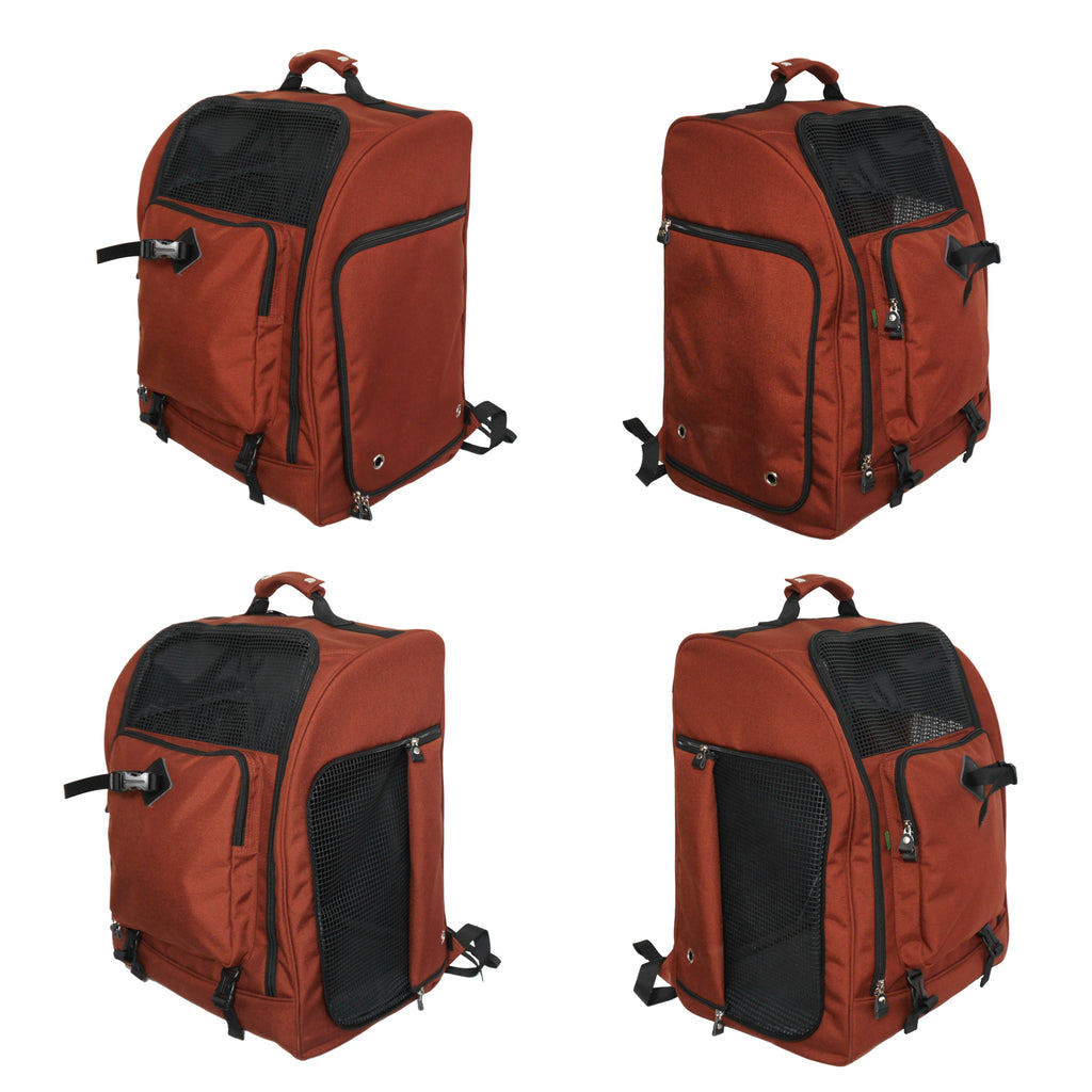Cordura Nylon Dog Carrier Backpack With Car Seat Belt Attachment – (Ideal for dog/cat below 10kgs/22lbs)