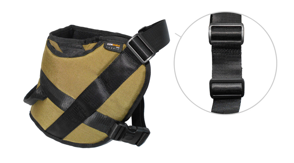 1000D Cordura Nylon Dog Vest Harness With Car Safety Seat Belts For Dog Girth 23"-32"