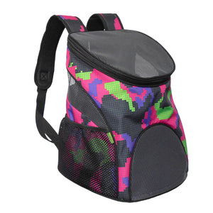 Dog Cat Carrier Mesh Outdoor Basket Backpack - Medium Size (Ideal for dog/cat below 5.5kg/12lbs)