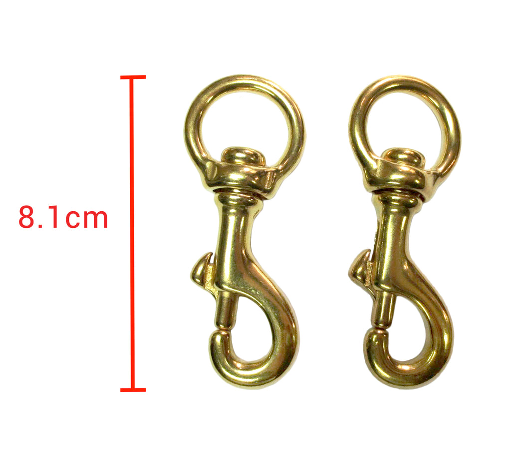 Solid Brass Heavy Duty Trigger Hook 8.1cm (2pcs)