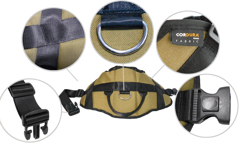 1000D Cordura Nylon Dog Vest Harness With Car Safety Seat Belts For Dog Girth 32"-45"