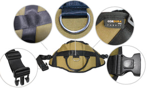 1000D Cordura Nylon Dog Vest Harness With Car Safety Seat Belts For Dog Girth 23"-32"