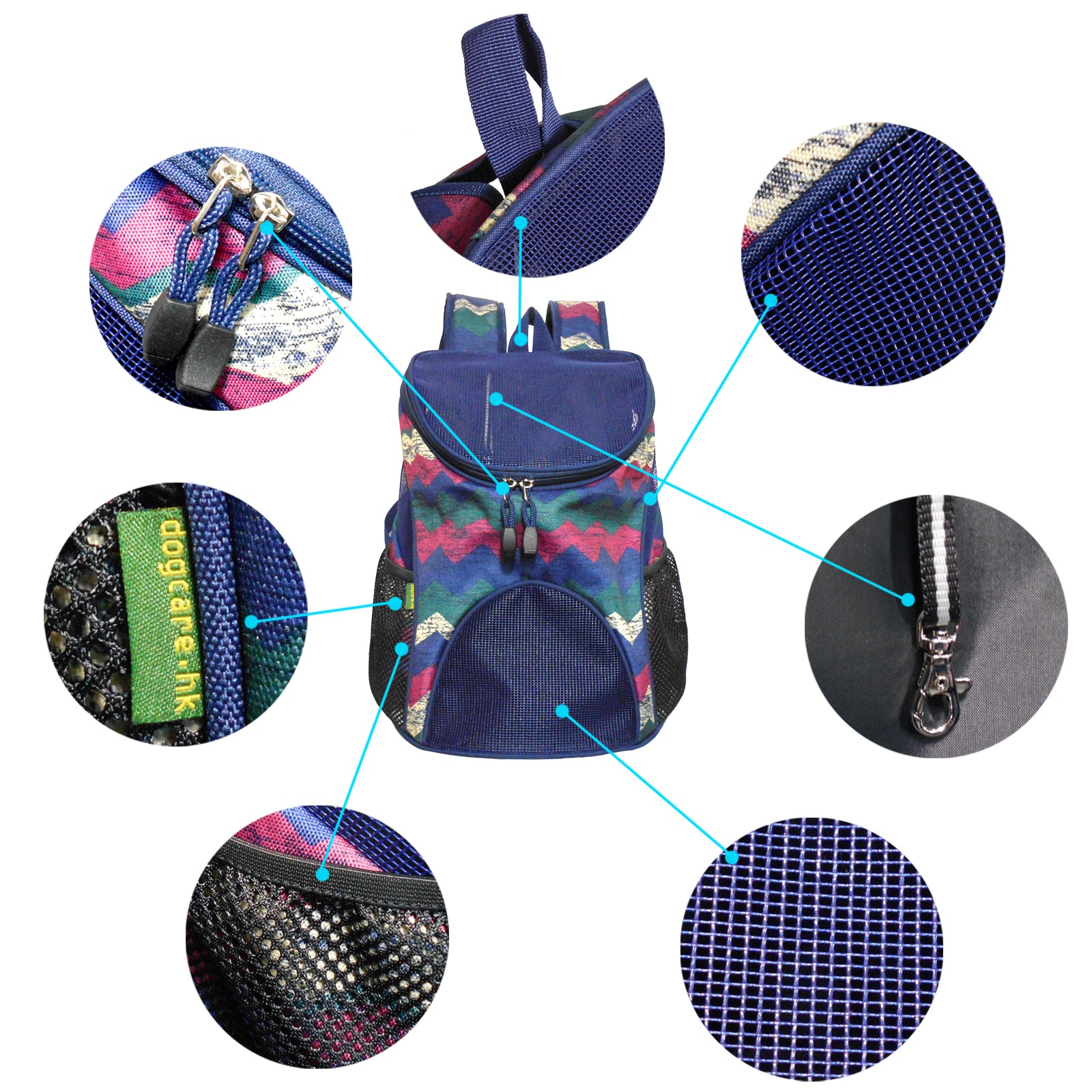 Dog Cat Carrier Mesh Outdoor Basket Backpack - Medium Size (Ideal for dog/cat below 5.5kg/12lbs)