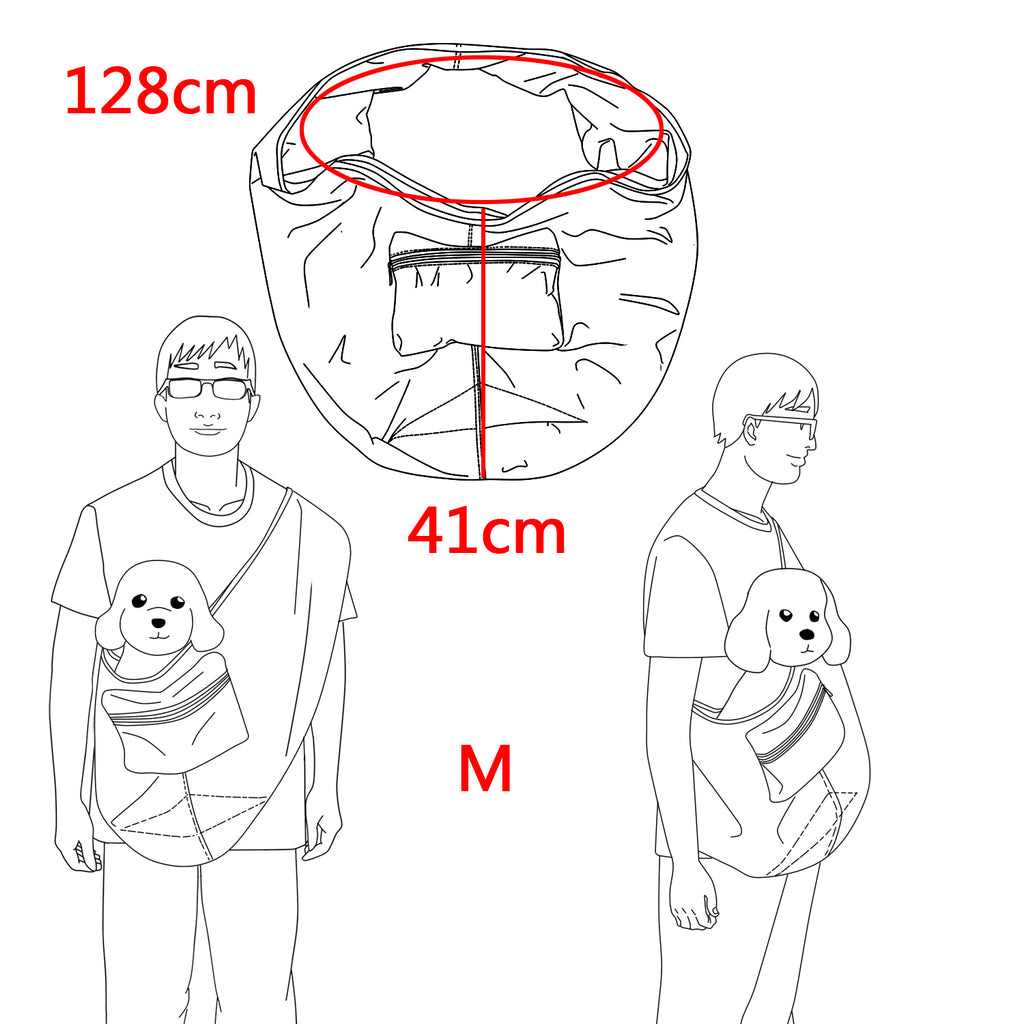 Foldable Twill Dog & Cat Sling Carrier Bag – M (5–7kg / 11–15.5lbs)