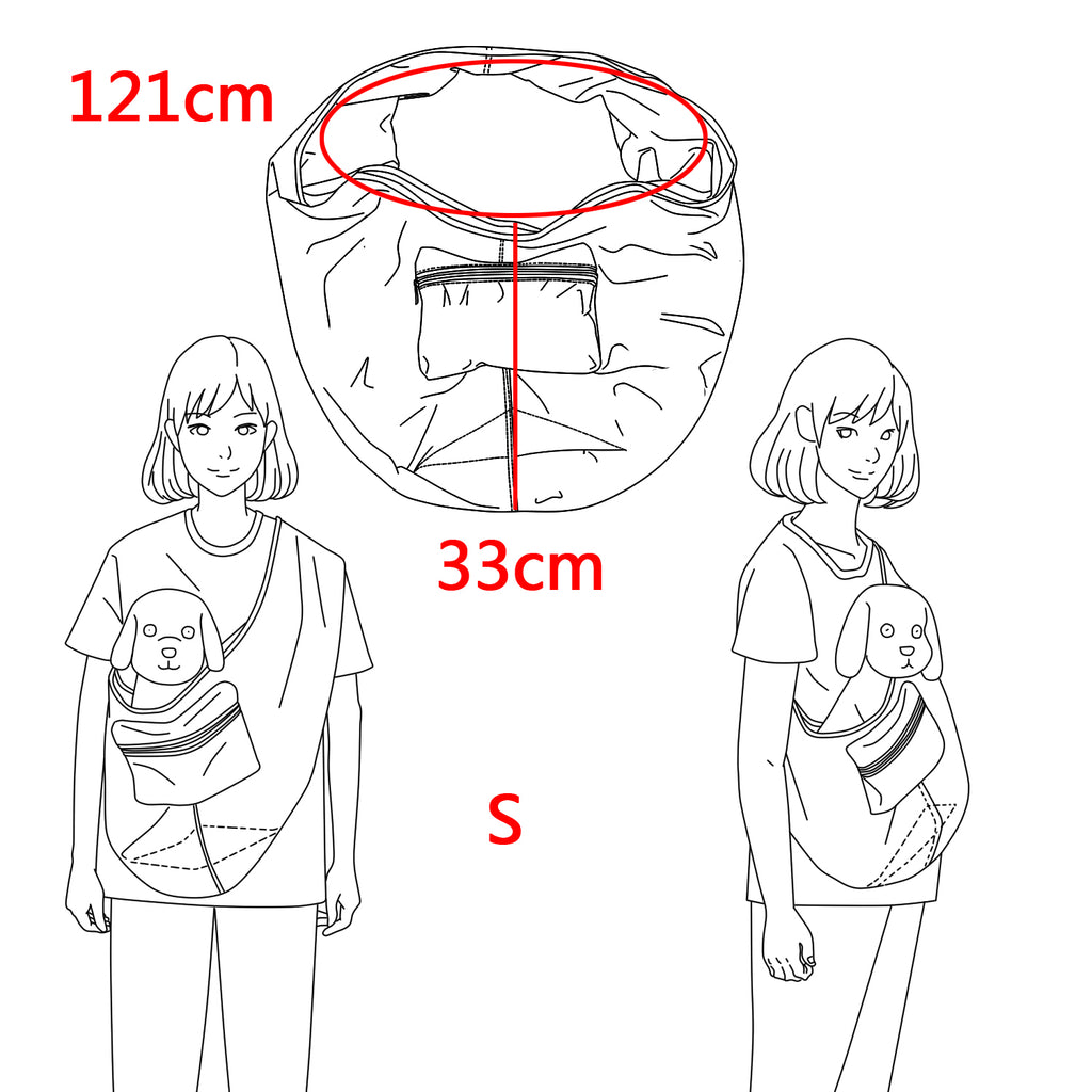 Foldable Mesh Dog & Cat Sling Carrier Bag – S (3–5kg / 6.6–11lbs)