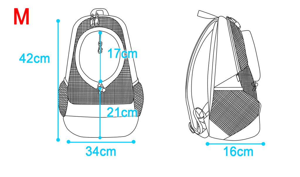 Dog Cat Carrier Mesh Outdoor Backpack - Medium Size (Ideal for dog/cat below 5.5kg/12lbs)