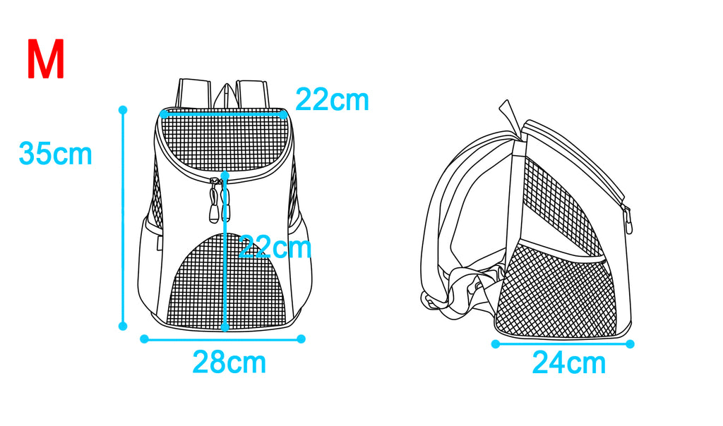 Dog Cat Carrier Mesh Outdoor Basket Backpack - Medium Size (Ideal for dog/cat below 5.5kg/12lbs)