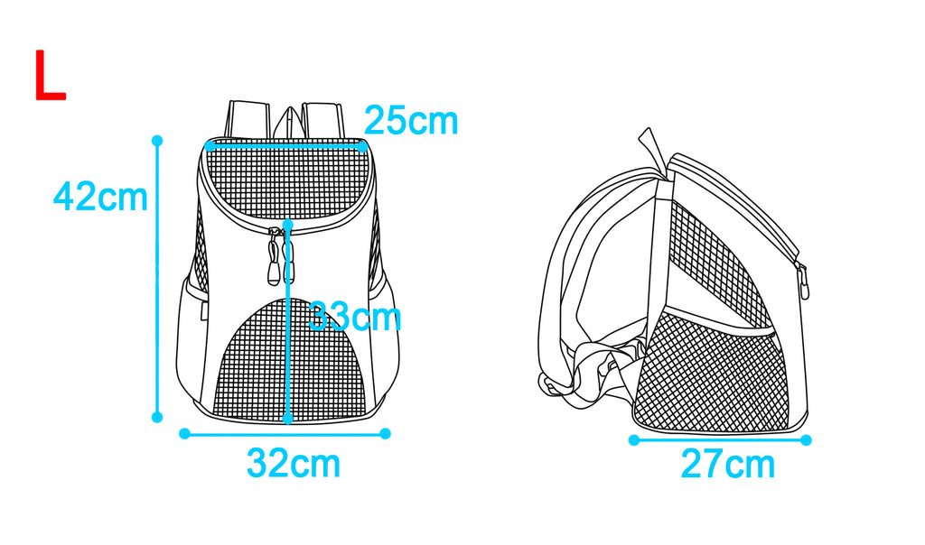 Dog Cat Carrier Mesh Outdoor Basket Backpack - Large Size (Ideal for dog/cat below 7.5kg/16.5lbs)