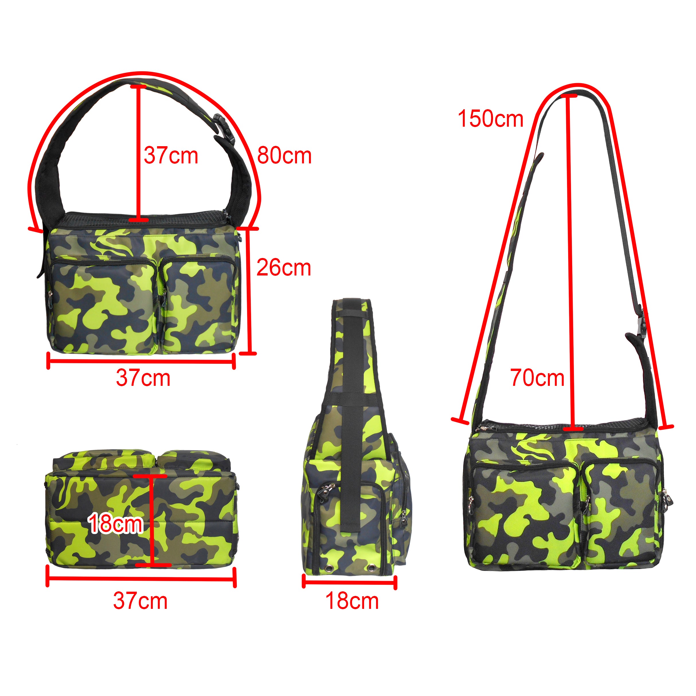 Dog Cat Pet Carrier Sling Bag Puppy Hands-free Crossbody Shoulder Bag w/ Leash-(Ideal for dog/cat below 7kgs/15lbs)