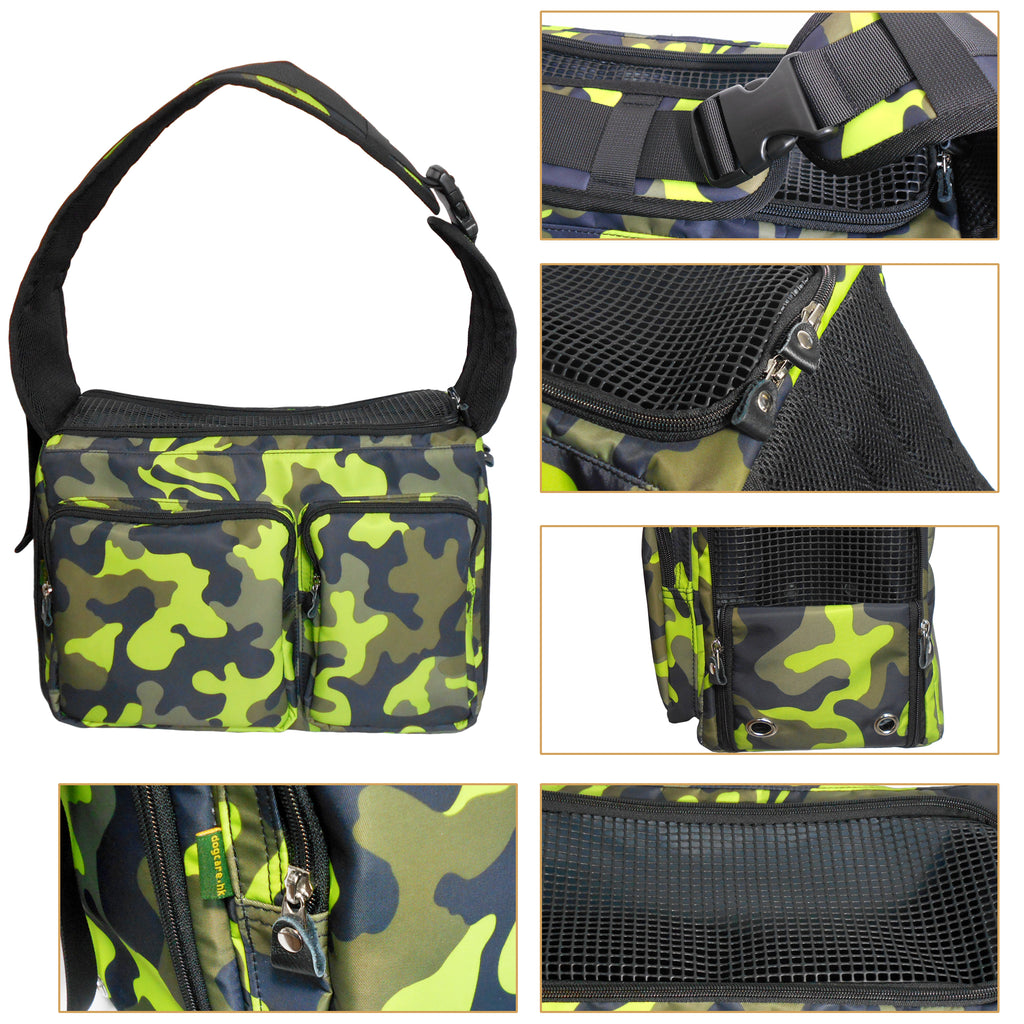 Dog Cat Pet Carrier Sling Bag Puppy Hands-free Crossbody Shoulder Bag w/ Leash-(Ideal for dog/cat below 7kgs/15lbs)