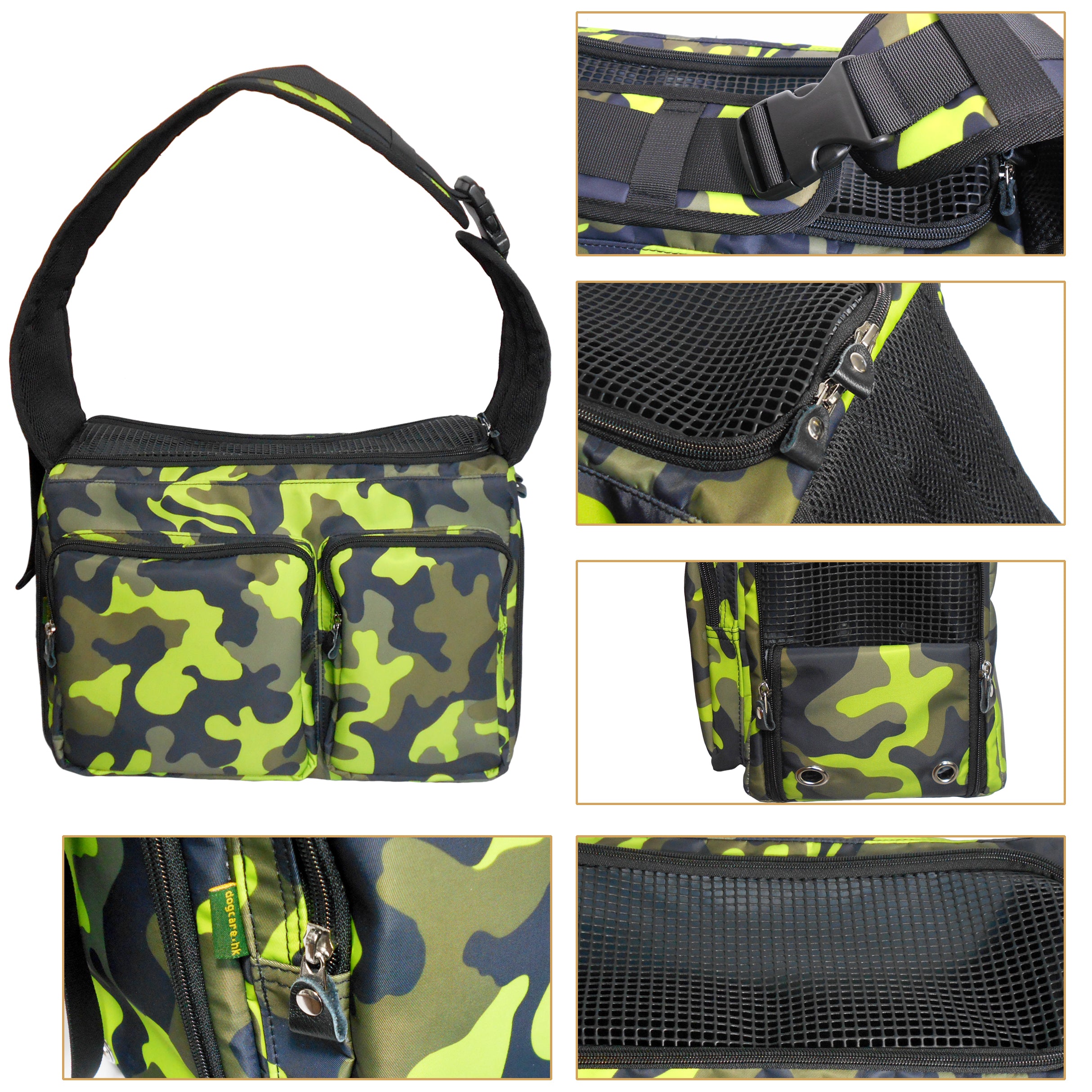 Dog Cat Pet Carrier Sling Bag Puppy Hands-free Crossbody Shoulder Bag w/ Leash-(Ideal for dog/cat below 7kgs/15lbs)