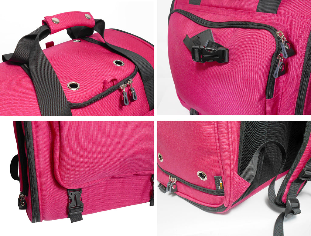 Cordura Nylon Dog Carrier Backpack With Car Seat Belt Attachment -(Ideal for dog/cat below 8kgs/17.6lbs)