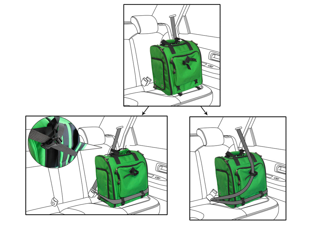 Cordura Nylon Dog Carrier Backpack With Car Seat Belt Attachment -(Ideal for dog/cat below 8kgs/17.6lbs)