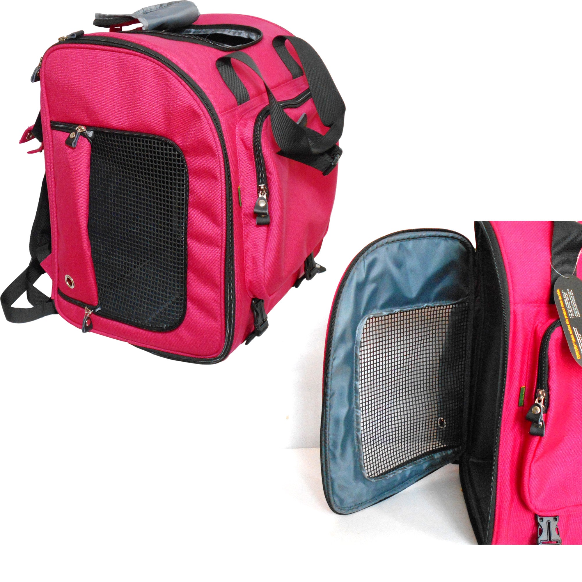 Cordura Nylon Dog Carrier Backpack With Car Seat Belt Attachment -(Ideal for dog/cat below 8kgs/17.6lbs)