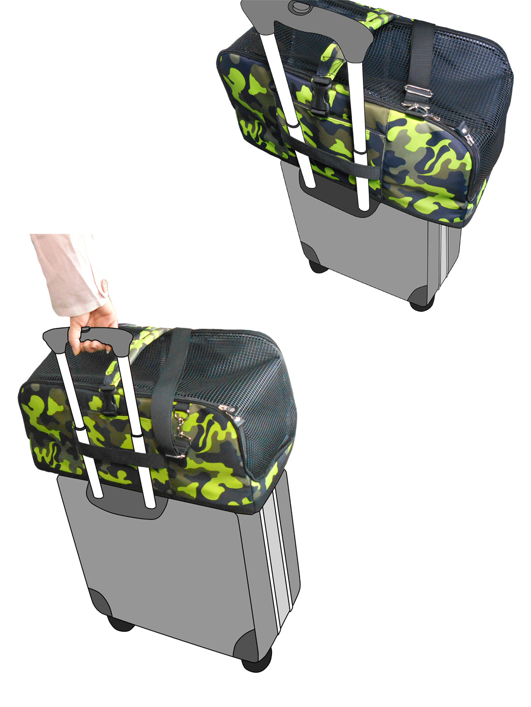 Dog Carrier Pet Shoulder Bag Car Safety Belt Attachment Puppy Cat Travel Bed Air-(Ideal for dog/cat below 7kgs/15.4lbs)