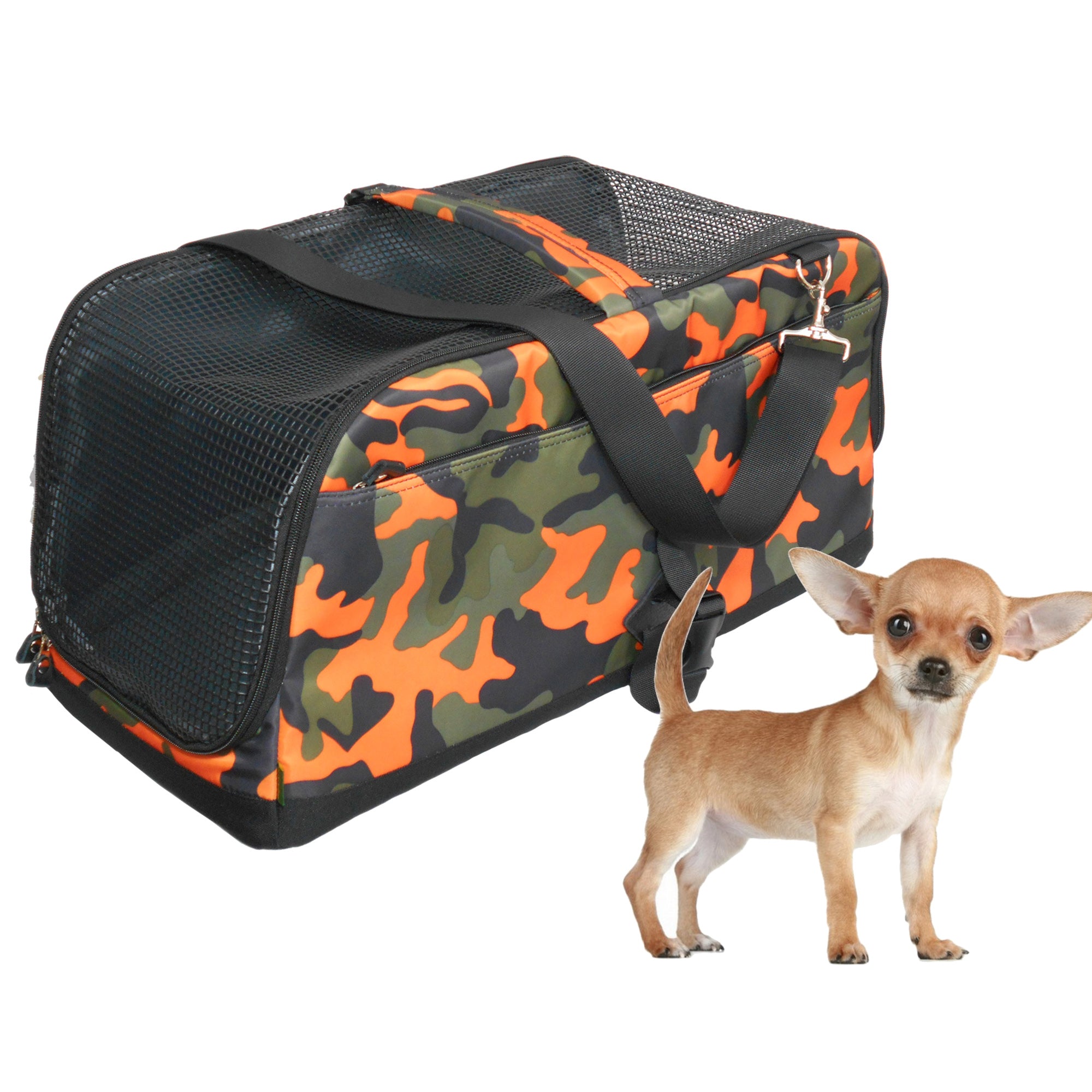 Dog Carrier Pet Shoulder Bag Car Safety Belt Attachment Puppy Cat Travel Bed Air-(Ideal for dog/cat below 7kgs/15.4lbs)