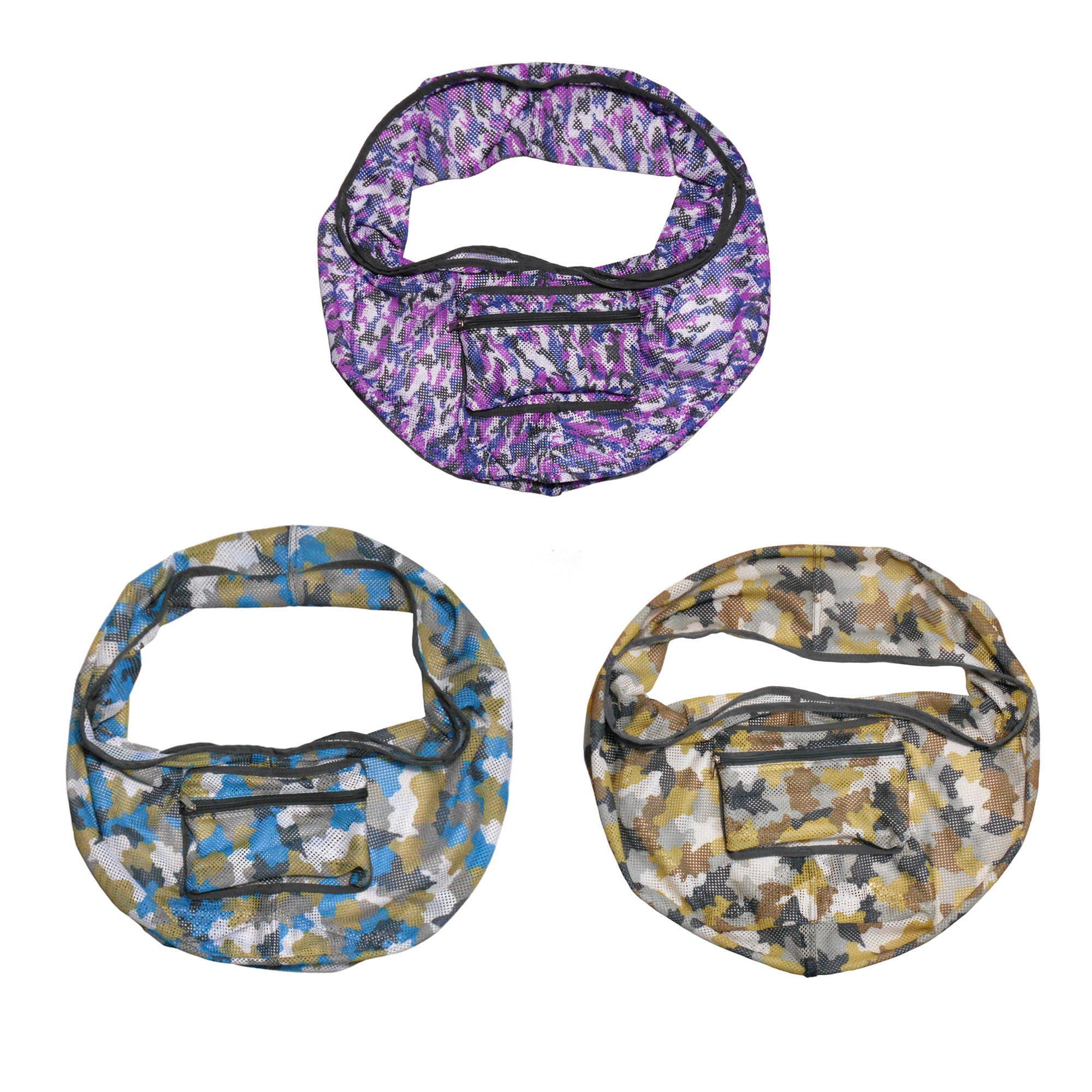 Foldable Camouflage Mesh Dog & Cat Sling Carrier Bag – M (5–7kg / 11–15.5lbs)