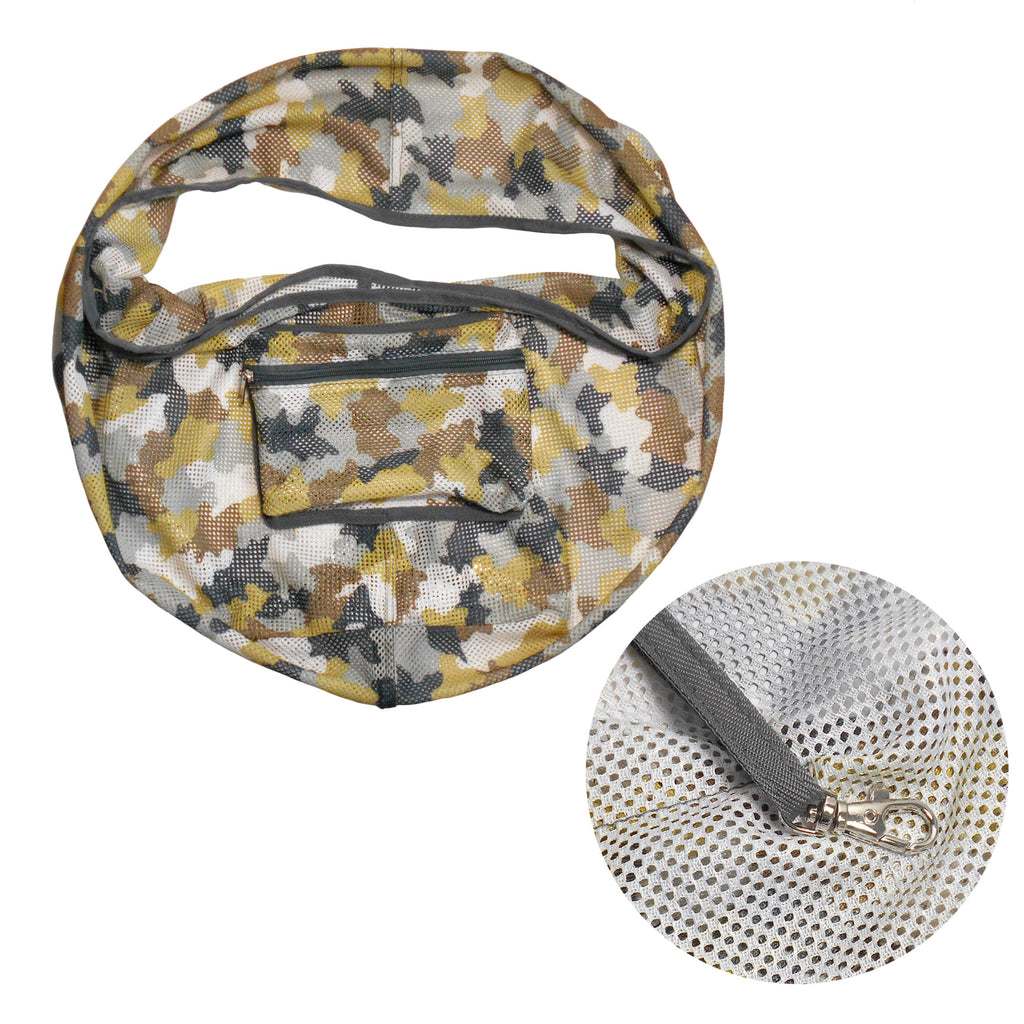 Foldable Camouflage Mesh Dog & Cat Sling Carrier Bag – XS (2–4kg / 4.4–8.8lbs)