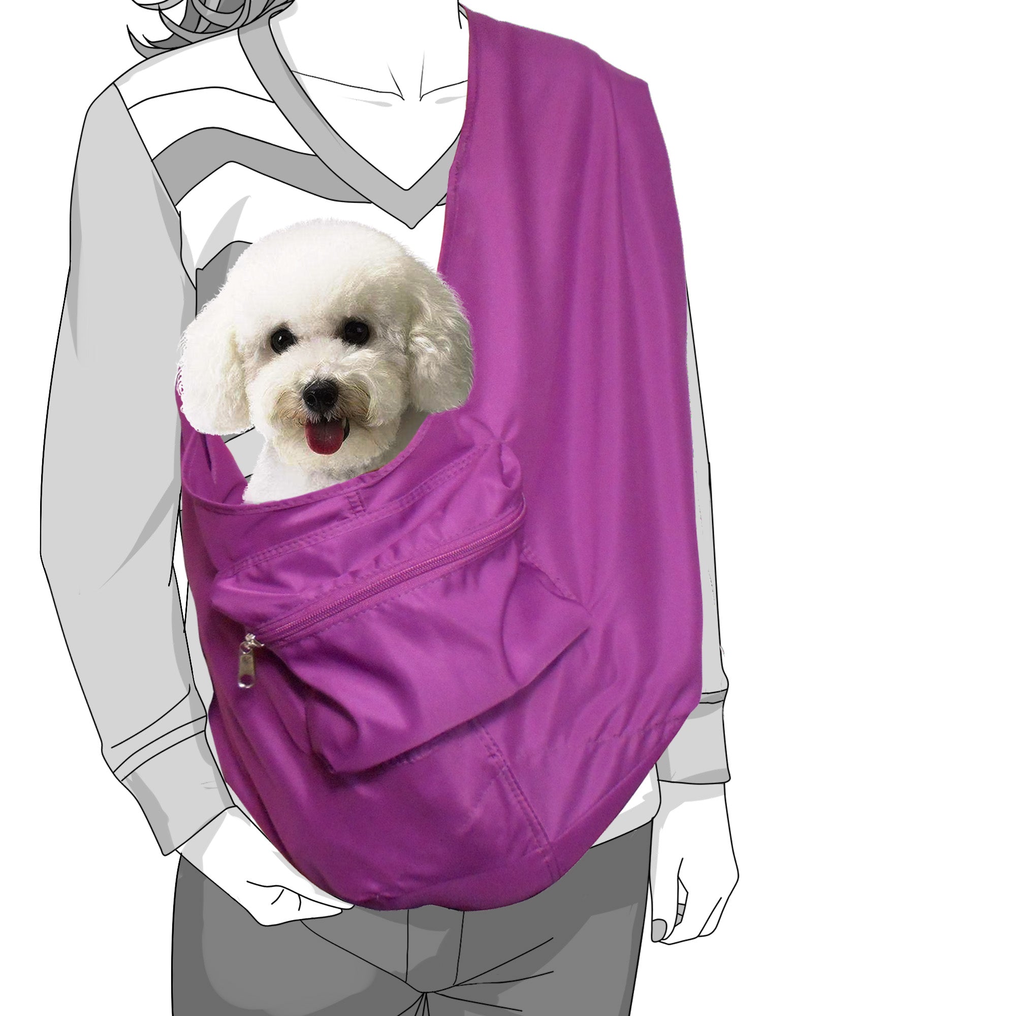 Foldable Twill Dog & Cat Sling Carrier Bag – M (5–7kg / 11–15.5lbs)