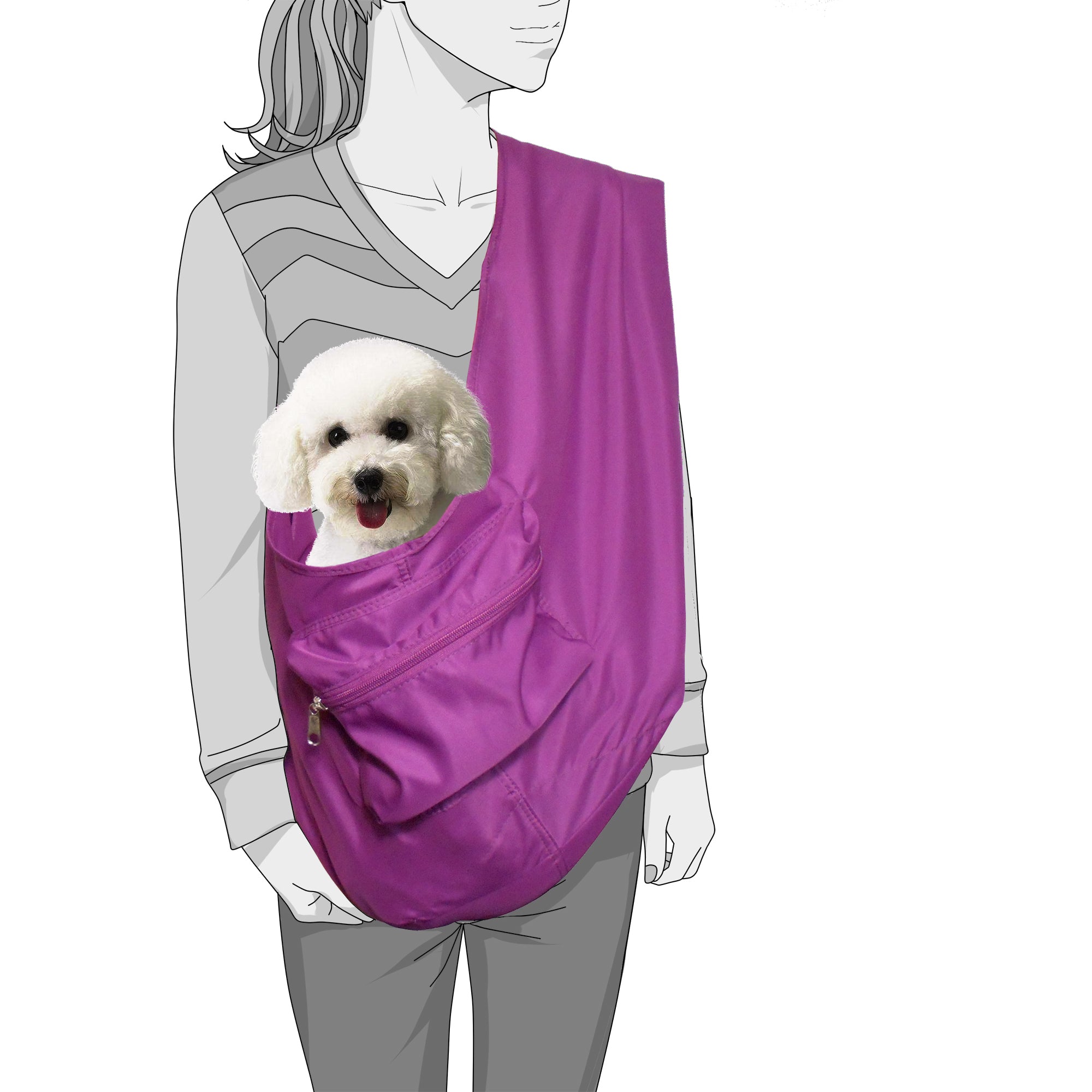 Foldable Twill Dog & Cat Sling Carrier Bag – S (3–5kg / 6.6–11lbs)