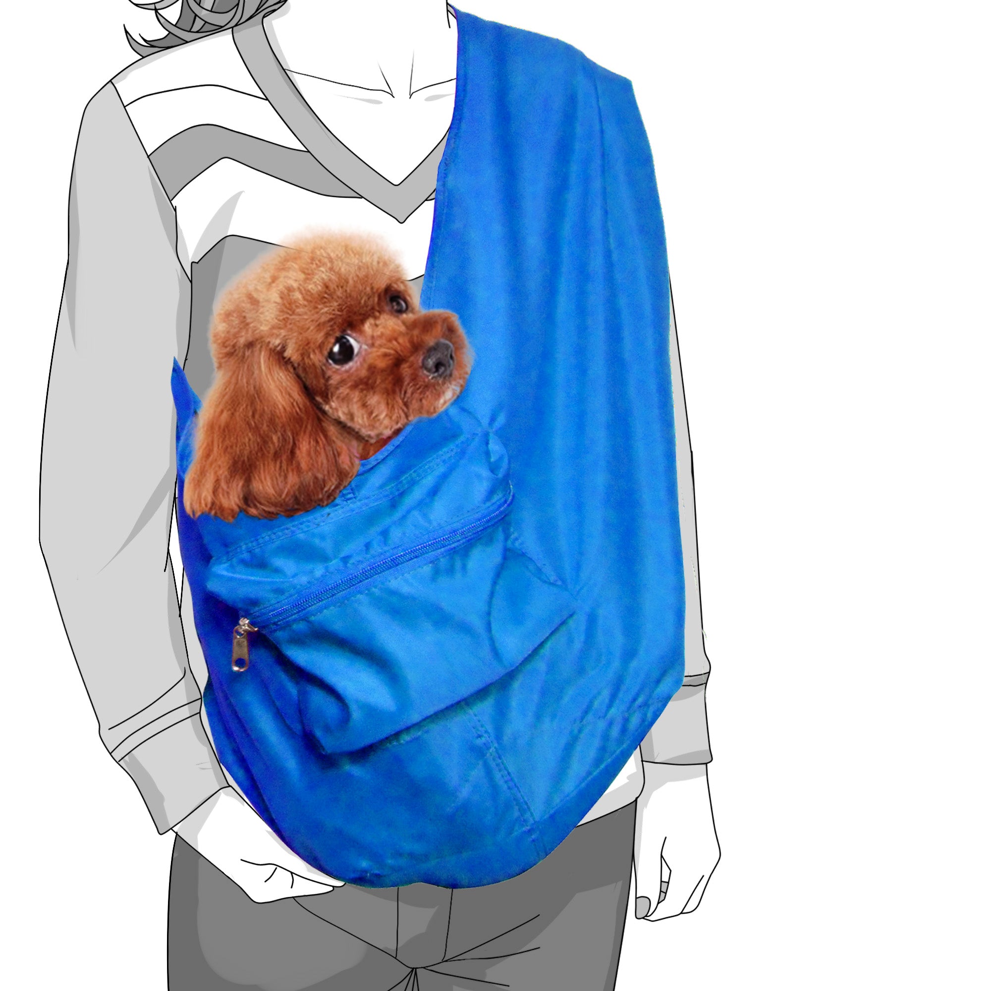 Foldable Twill Dog & Cat Sling Carrier Bag – M (5–7kg / 11–15.5lbs)