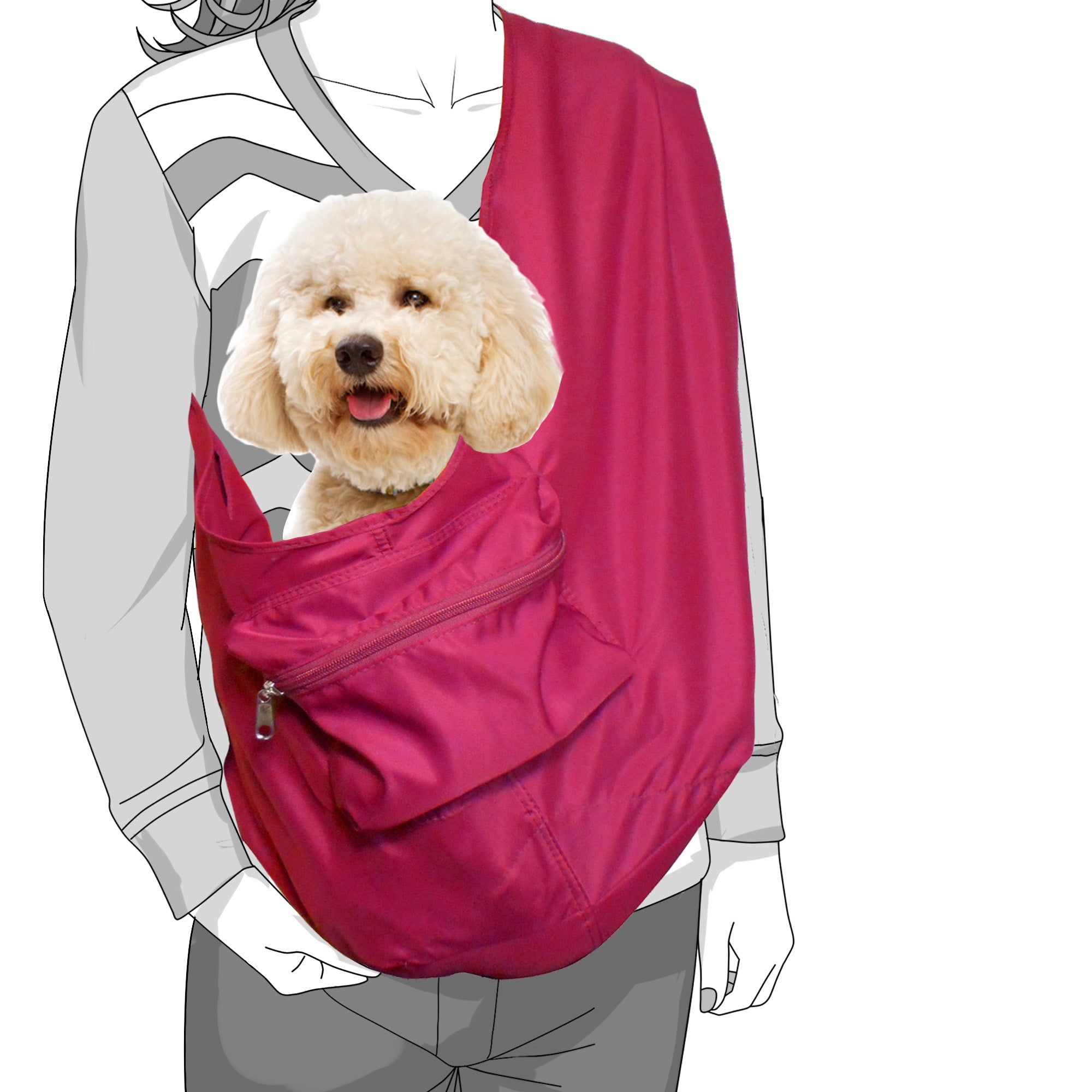 Foldable Twill Dog & Cat Sling Carrier Bag – S (3–5kg / 6.6–11lbs)