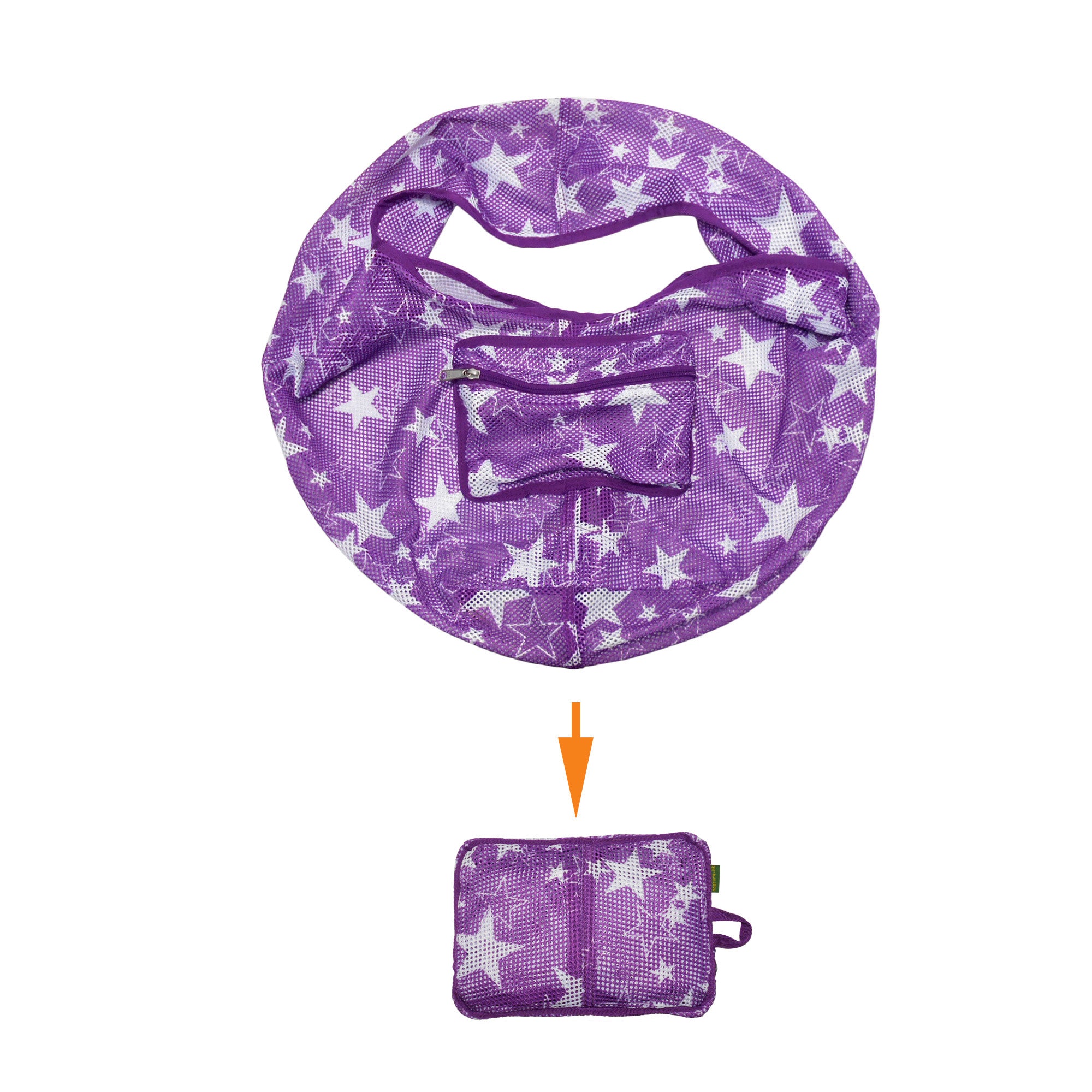 Foldable Star Print Mesh Dog & Cat Sling Carrier Bag – M (5–7kg / 11–15.5lbs)