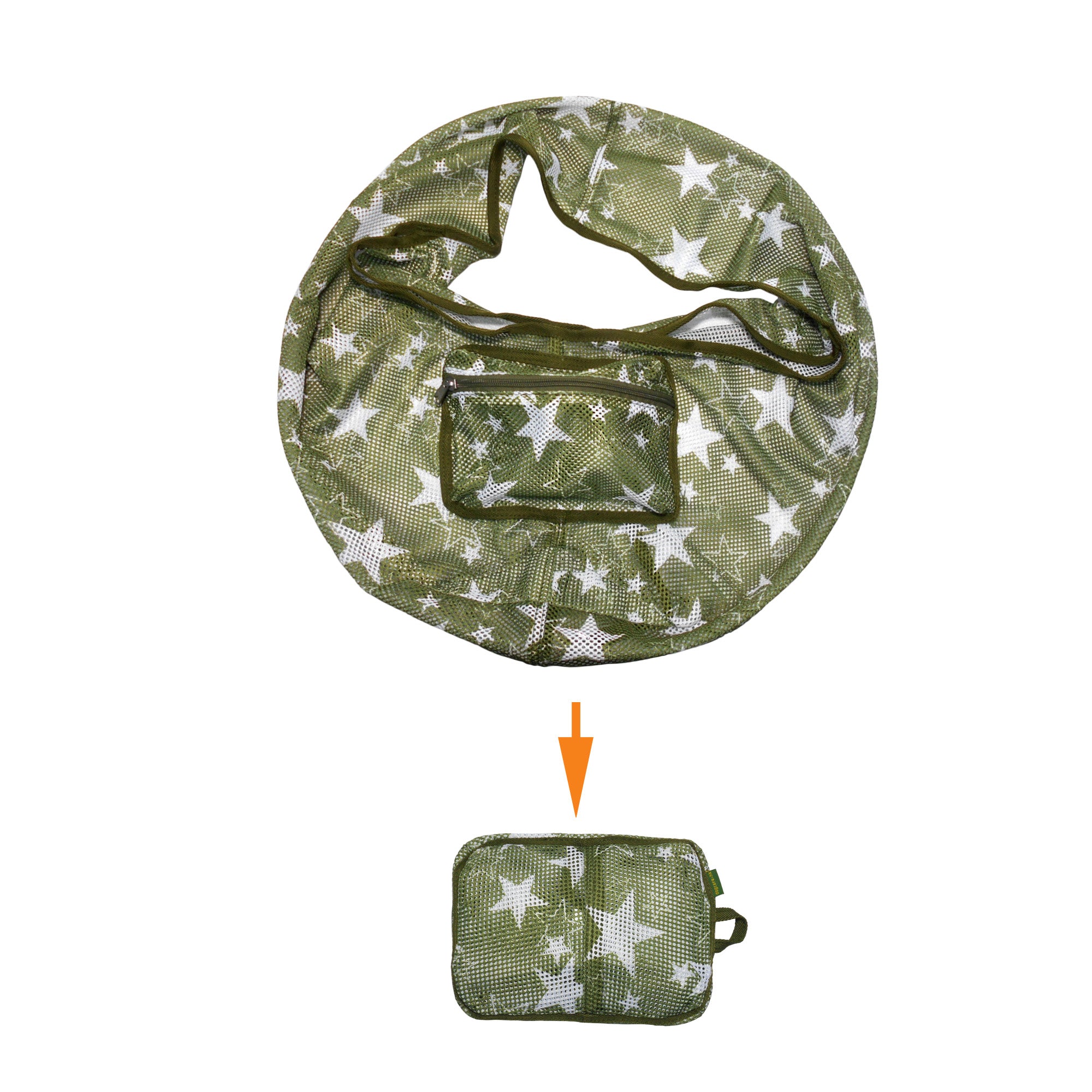 Foldable Star Print Mesh Dog & Cat Sling Carrier Bag – M (5–7kg / 11–15.5lbs)