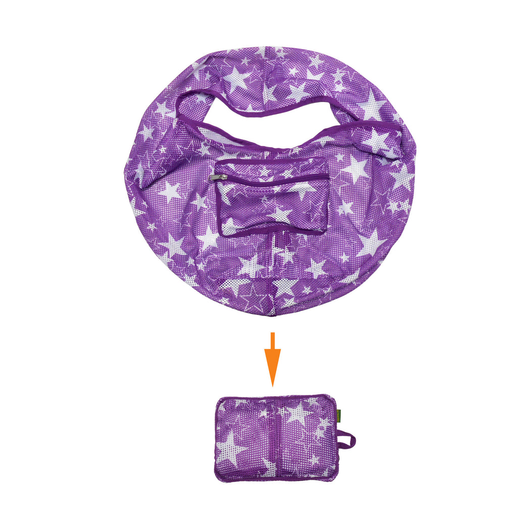Foldable Star Print Mesh Dog & Cat Sling Carrier Bag – XS (2–4kg / 4.4–8.8lbs)