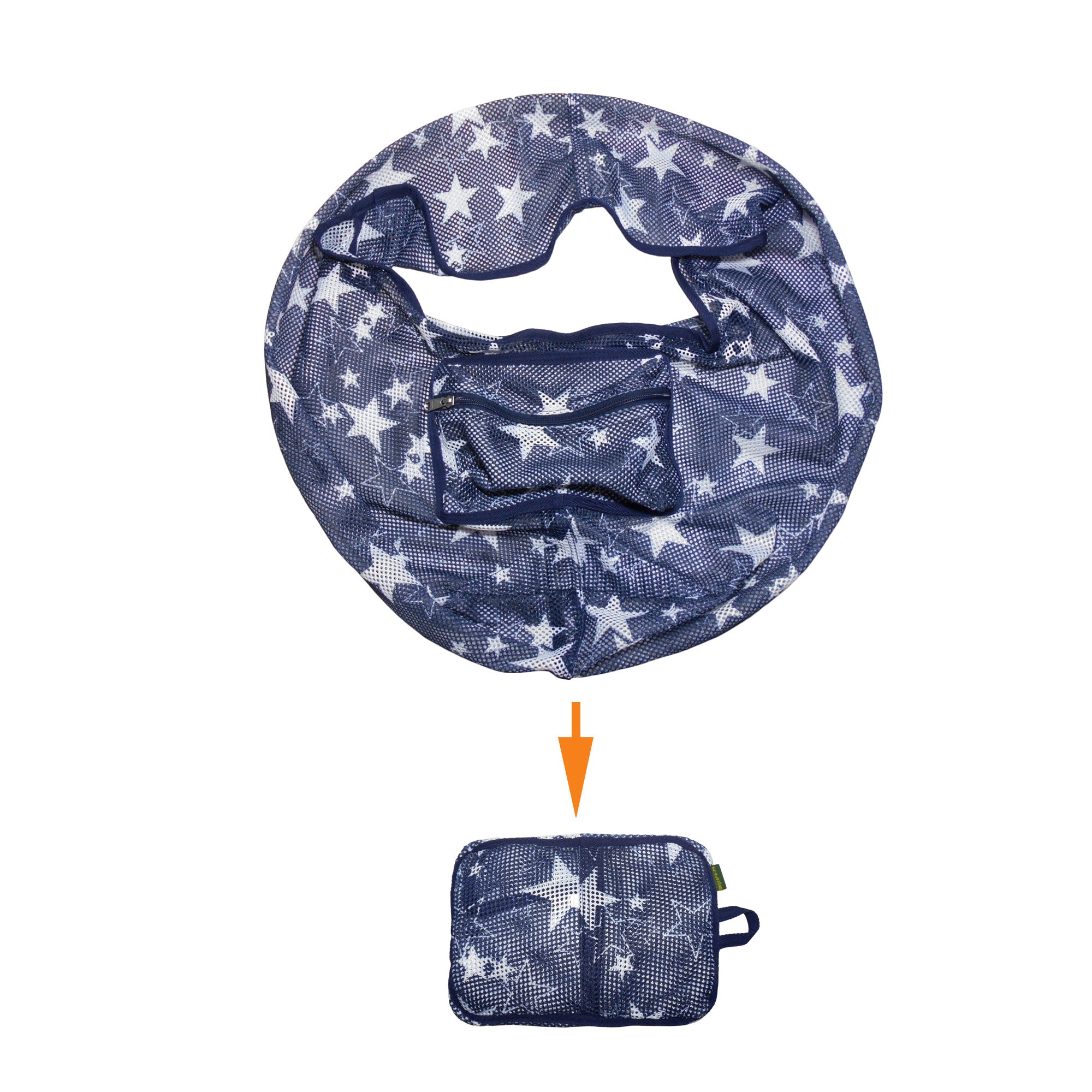 Foldable Star Print Mesh Dog & Cat Sling Carrier Bag – M (5–7kg / 11–15.5lbs)