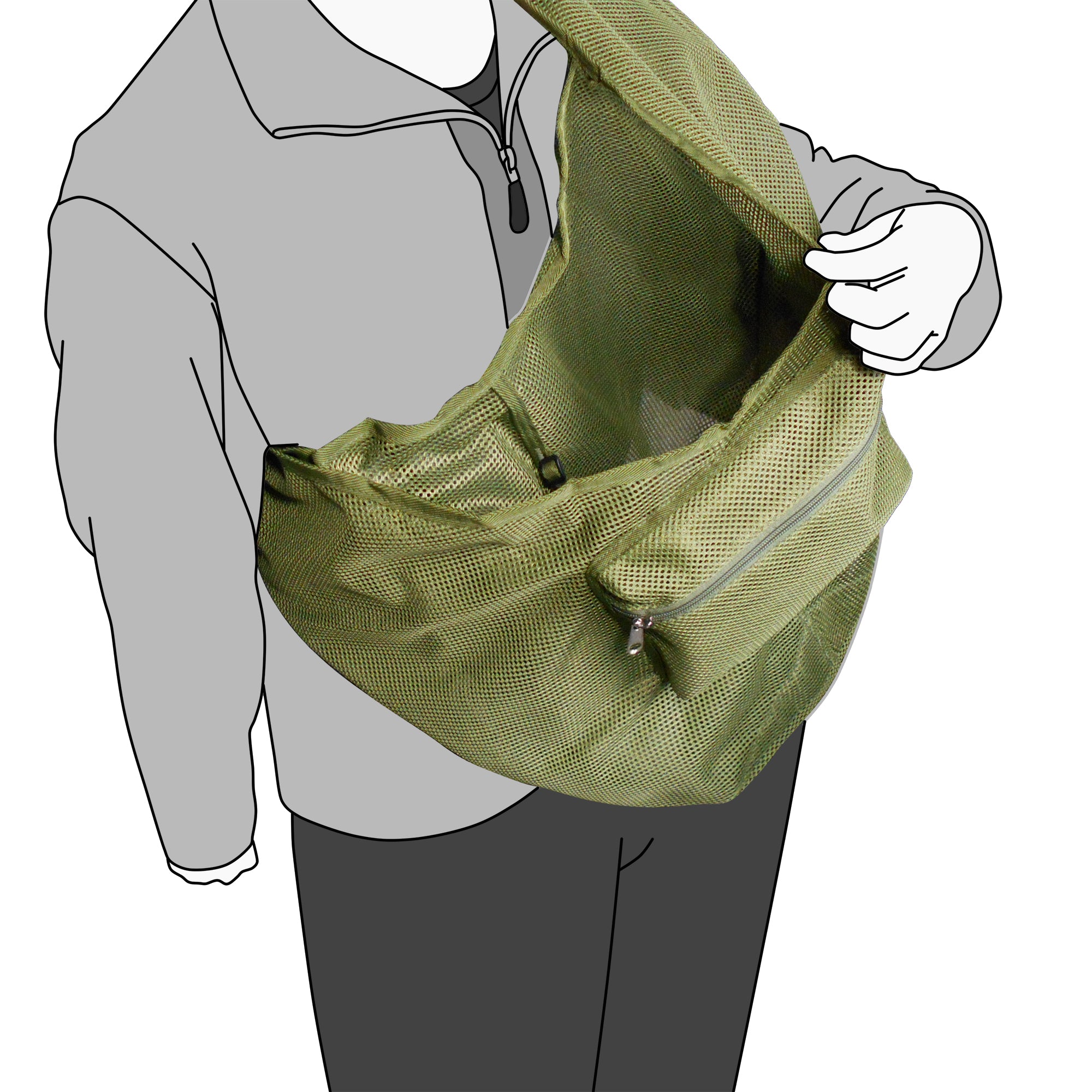 Foldable Mesh Dog & Cat Sling Carrier Bag – XS (2–4kg / 4.4–8.8lbs)