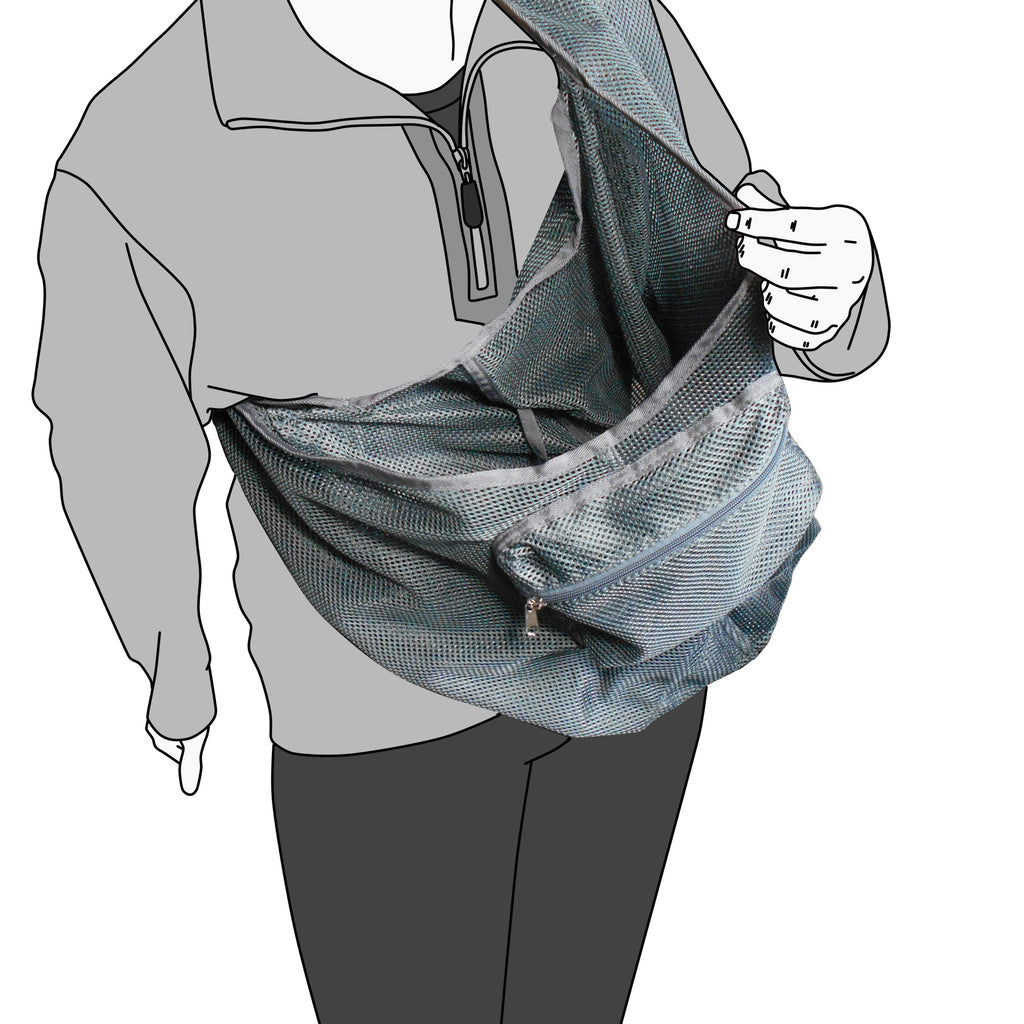 Foldable Mesh Dog & Cat Sling Carrier Bag – M (5–7kg / 11–15.5lbs)