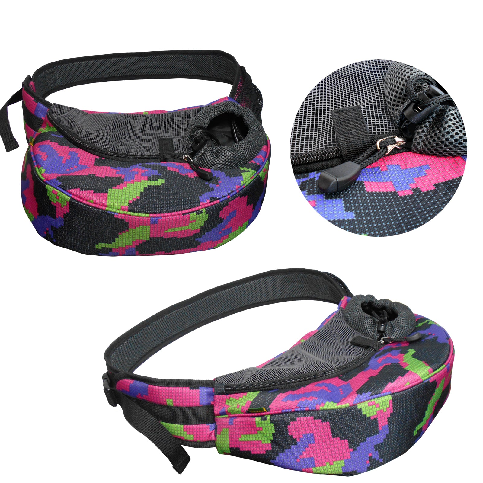 Dog Cat Carrier Mesh Outdoor Shoulder Bag - Medium Size (Ideal for dog/cat below 4.5kg/10lbs)