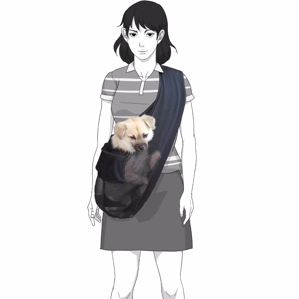 Foldable Mesh Dog & Cat Sling Carrier Bag – S (3–5kg / 6.6–11lbs)