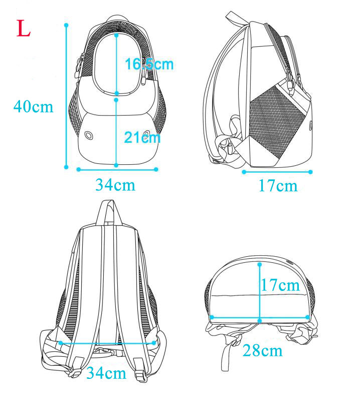 Dog Cat Carrier Mesh Outdoor Backpack - Large Size (Ideal for dog/cat below 7kg/15.5lbs)